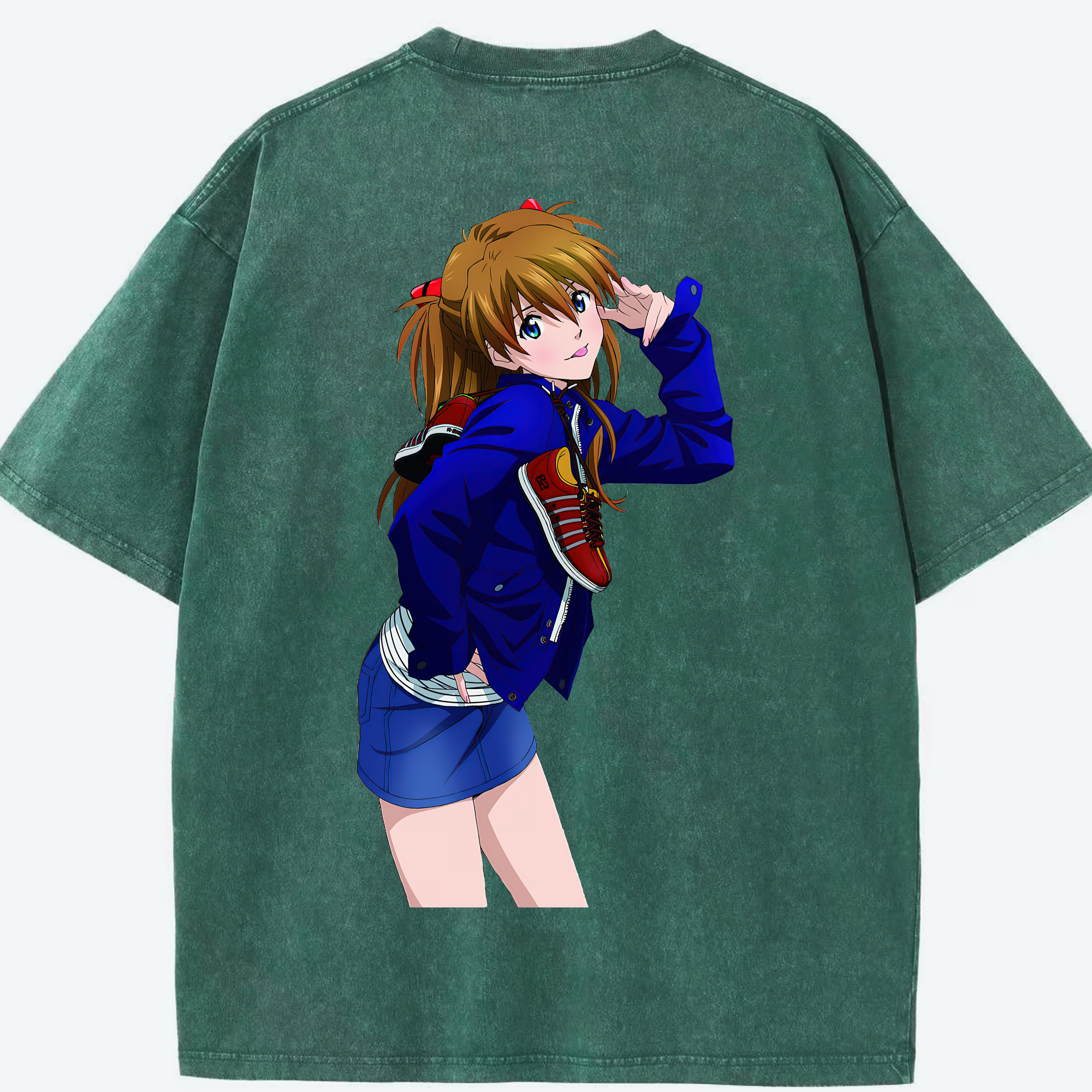 （画像用） EVA 新世紀エヴァンゲリオン 綿100% ヴィンテージ風 半袖Tシャツ（背面プリント）